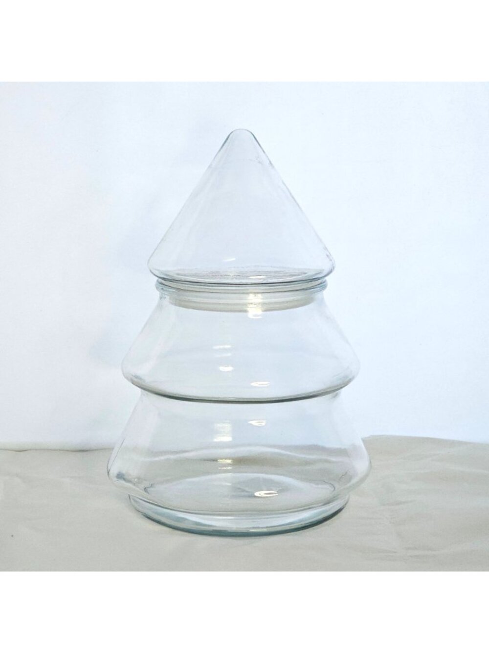 Christmas Tree Jar 8.5" vtg terarrium container holiday decor storage apothecary - Picture 6 of 6
